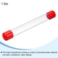 thumbnail image 3 of Clear Rigid Tube Round Plastic Tubing with Red Rubber Cap, 305mm/ 12 Inch Length, 21mmx25mm/0.83"x1", 1 Set, 3 of 6