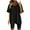 Black, variant on ameIAEA Women's Athletic Clothing Sets 2 Piece Outfit Short Sleeve V Neck T Shirt Leggings Shorts Gym Set