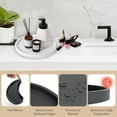 thumbnail image 3 of ‎TACYKIBD 9.1 Inch Silicone Bathroom Tray, LIOUCBD Decorative Soap Holder, Kitchen Countertop Organizer, Round Vanity Tray for Candle Perfume Plant Jewelry Key Lotion Bottles (Black), 3 of 7