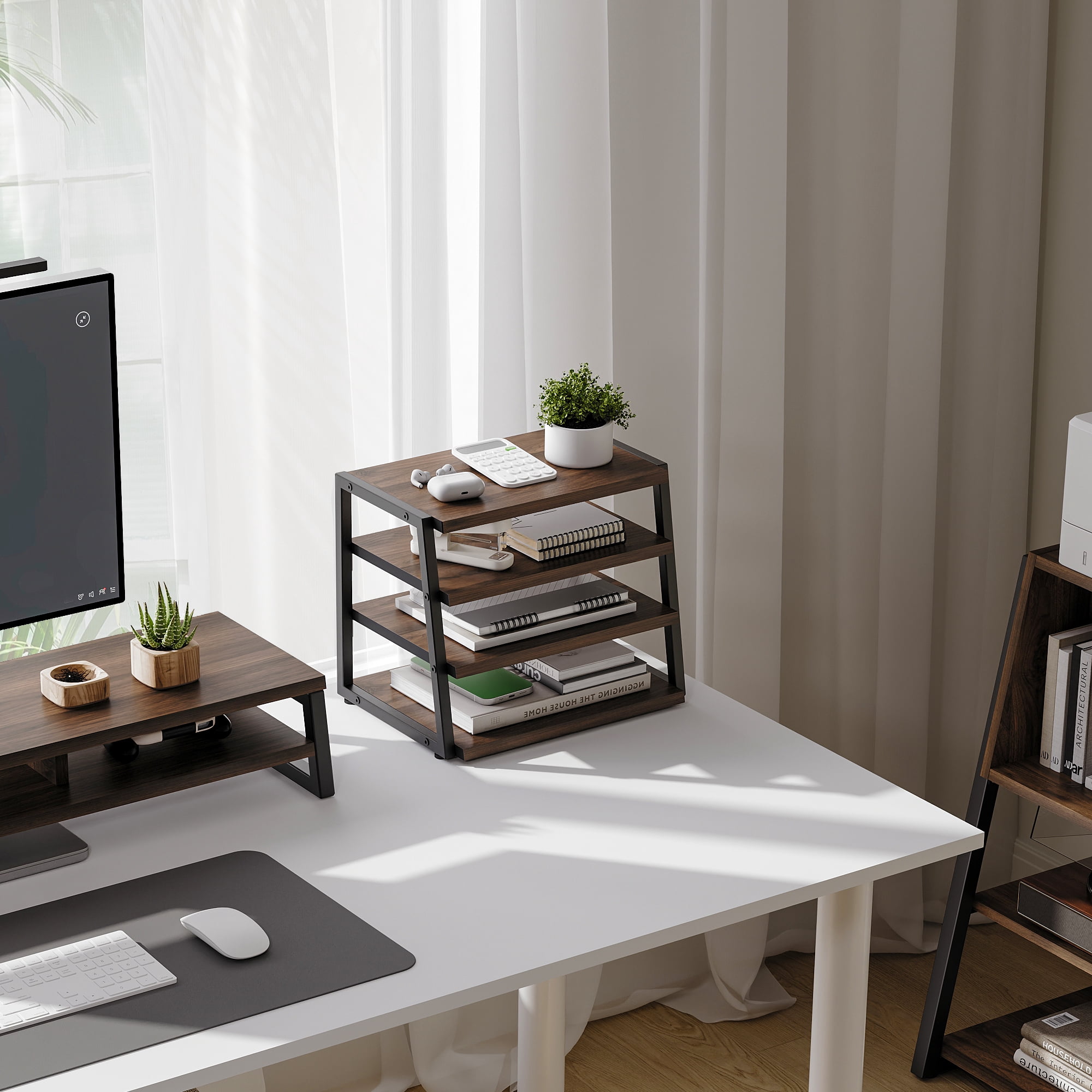 Fenge Desk Organizer, 4 Tier File Organizer for Desk