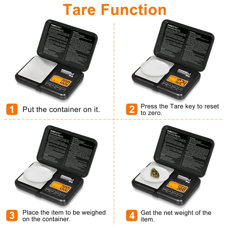 THINKSCALE Digital Pocket Scale 200g 0.01g LCD Backlit Jewelry Coil Powder Scale 6 Modes Battery Included Walmart