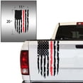 thumbnail image 2 of Distressed Thin Red Line Flag Firefighters State & Federal Government Firefighters Flag USA US Sticker Truck Tailgate Vinyl Decal Compatible with most Pickup Trucks (11" x 20", Black & Red), 2 of 8