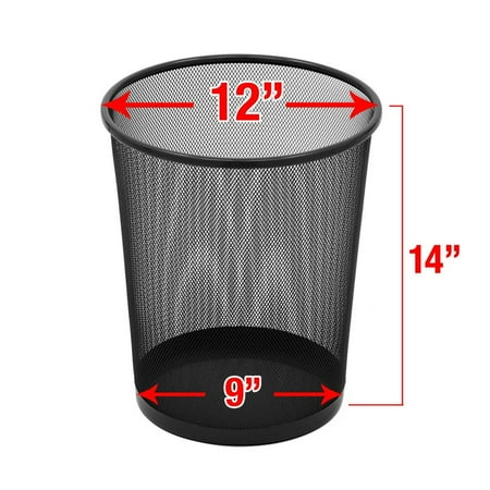 - Seville Classics 3-Pack Mesh Wastebaskets, 6 Gallon, Black, OFF16010