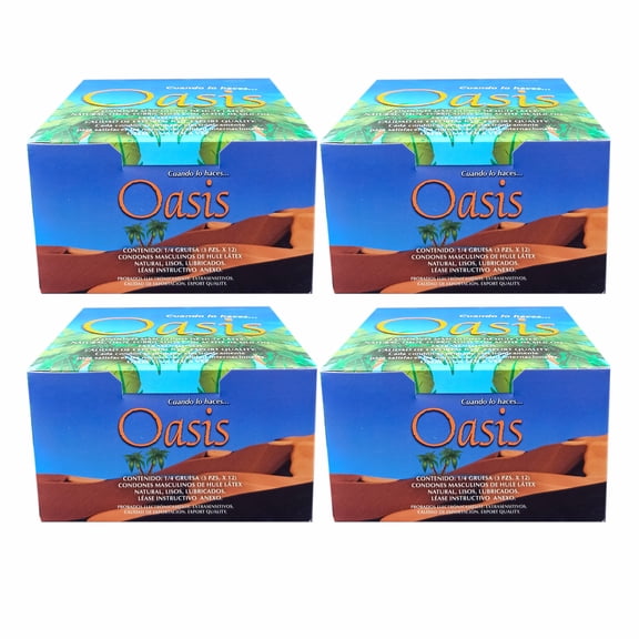 KIT 4 CONDONES OASIS NATURAL CADA CAJA CON 12 BOLSAS
