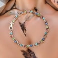 thumbnail image 3 of 925 Silver Rainbow Lab Sapphire Tennis Bracelet,Silver rainbow sapphire tennis bracelet,Ombre Bracelet For Women Valentine Gift For Her, 3 of 3