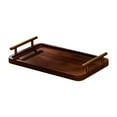 thumbnail image 1 of Bandeja de madera para servir con asas, bandeja de exhibición rectangular, bandeja para servir café Madera Oscura S, 1 of 9