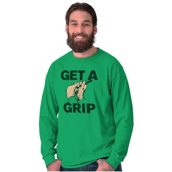 Get a Grip Golfing Golfer Joke Funny Long Sleeve TShirt Men Women Brisco Brands X