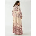 thumbnail image 3 of Printed V-neck Maxi Dress with Button Detail, 3 of 6