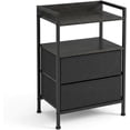 thumbnail image 1 of QinaQin 3-Tier Storage End Table with 2 Fabric Drawers, Black, 1 of 1