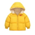 thumbnail image 3 of Esaierr 1-7Y Baby Kids Hooded Winter Cotton Coats Boys Girls Solid Color Puffer Down Cotton Jacket with Pockets Windproof Outerwear Fleece Thickened Cotton Jacket, 3 of 8