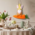 thumbnail image 4 of Adorno colgante de zanahoria de conejo de Pascua • Decoración de muñeca sin cara • Fibra de poliéster suave • Decoración colgante para fiestas de Pascua al aire libre • 1 pieza, 4 of 9