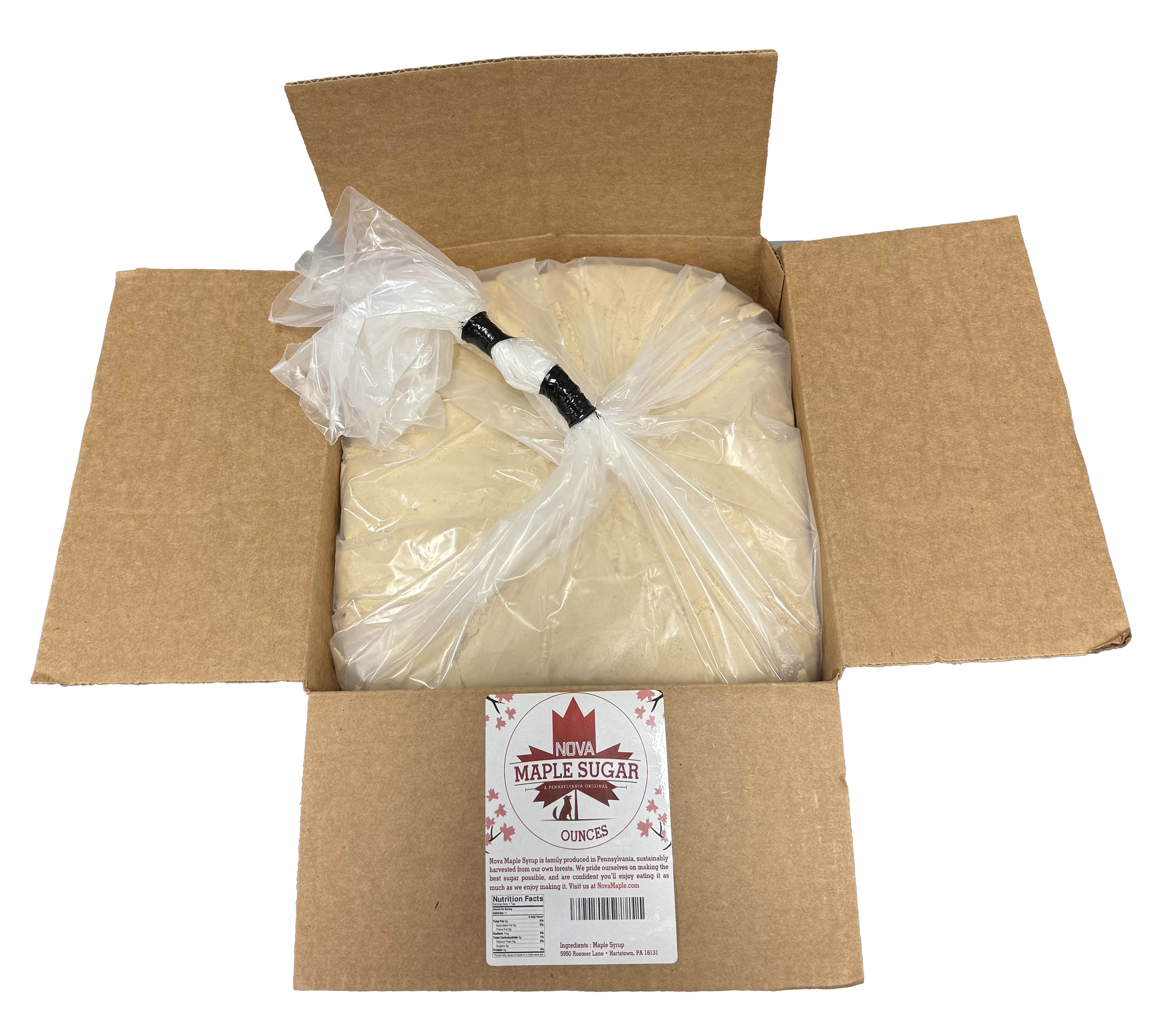 Nova Maple Sugar - Bulk Pure Grade-A Maple Sugar - 45 Pound Box