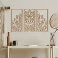 thumbnail image 4 of ﻿ Mandala Wood Wall Decor, Lotus Flower Wall Decor, Minimalist Zen Garden Bohemian Artwork for Living Room, Bedroom, Office and Yoga Room Hanging Decor (8" x 16"), 4 of 9