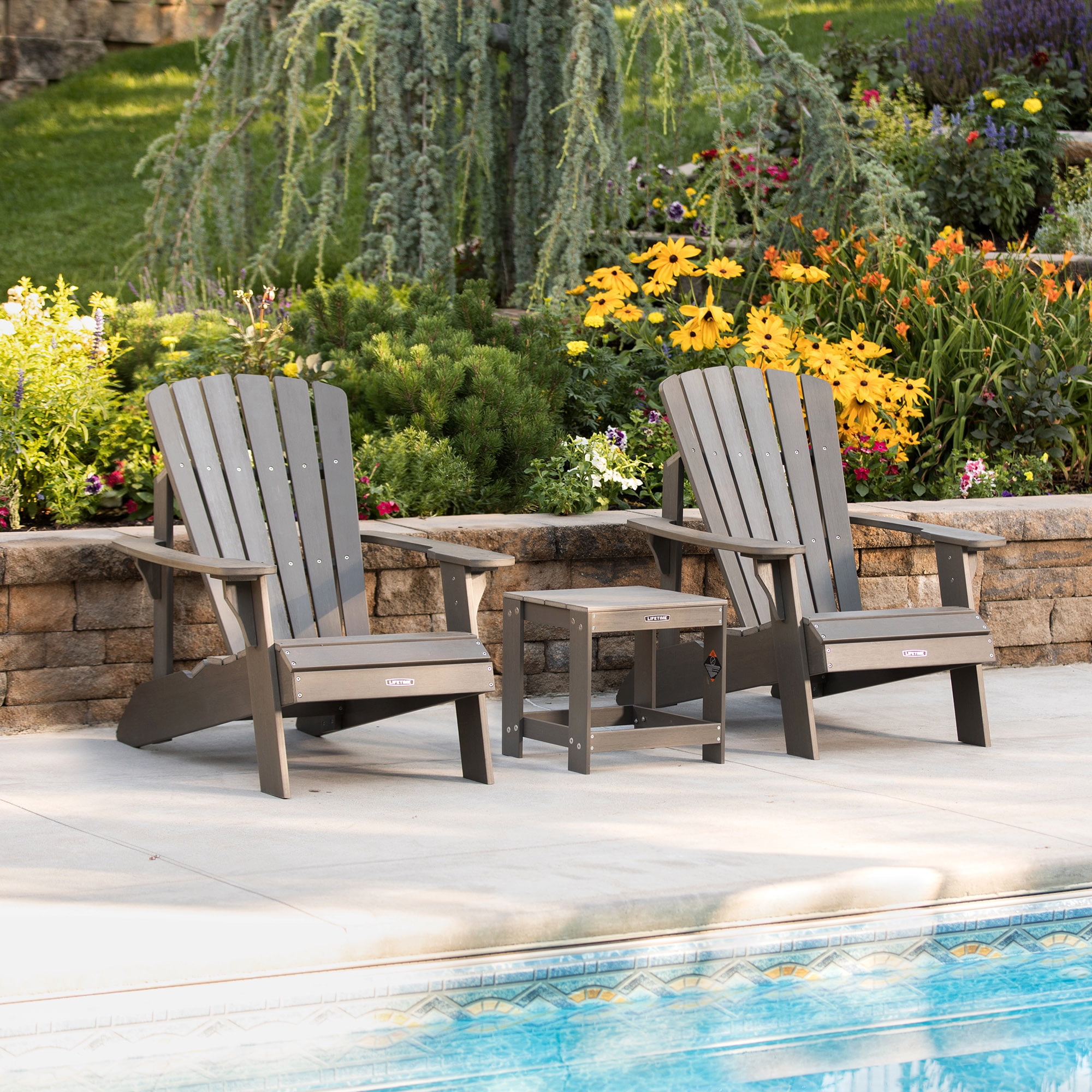 Lifetime Adirondack Outdoor Polystyrene Table, Harbor Gray (60292)