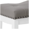thumbnail image 4 of Angel Line Cambridge Tabourets de bar, 24 Pouces Ensemble de 2, Blanc avec Coussin Gris, 4 of 5