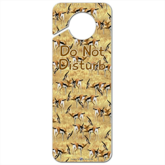 African Plains Gazelle Herd Grazing Pattern Plastic Door Knob Hanger Sign