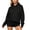 Black, variant on 2026 Fashion Polka Dot Set Oversized Drop Shoulder Long Sleeve Hooded Sweatshirts and Stretch Soft Smooth Mini Shorts Sets Loose Comfort Outdoor Sports Casual 2 Piece Outfits White S
