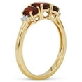 thumbnail image 2 of Bling Jewelry Womens Natural Red Garnet Gemstone 3 Oval Stone Trinity Ring Yellow 10K Gold, 2 of 3
