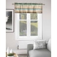 thumbnail image 2 of Farmhouse Green Brown Kitchen Curtain Valances for Windows Farmhouse Short Curtains, Vintage Ombre Wooden Rod Pocket Valance Curtain for Bedroom Cafe Living Room 42"x12", 2 of 8