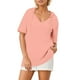 thumbnail image 1 of Sudadera con capucha de manga corta de punto de verano de color liso para mujer: cuello en V, capucha con cordón y tejido ligero para uso informal., 1 of 6