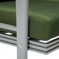 thumbnail image 4 of LeisureMod Walbrooke Modern 3-Piece Outdoor Set with Grey Aluminum Frame and Removable Cushions Loveseat and Armchairs for Patio and Backyard Garden, Green, 4 of 18