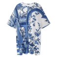 thumbnail image 3 of Blue Chinoiserie Toile Pattern Sleepshirts For Sleeping Travels Loose Sleepdress Pajama Dress Soft Nightdress Sleepwear, 3 of 7