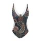 thumbnail image 2 of Gibobby Trajes de Baño para Mujer Trajes de baño Printi l para mujer Trajes de baño Monokini Trajes de baño con cuello en V Trajes de baño(Verde,CH), 2 of 4
