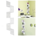 thumbnail image 1 of SalonMore 5 tiers Trapezoidal Wall Shelf Corner Wooden Shelves Wild Home Rack White, 1 of 7