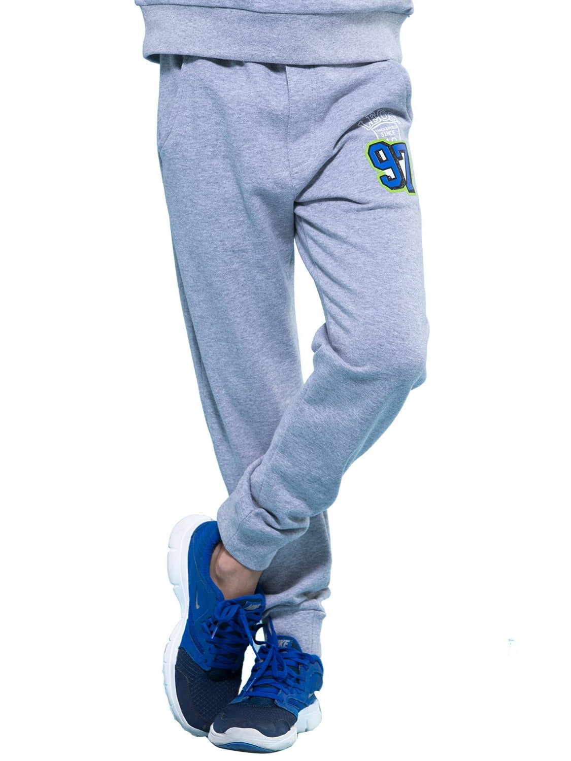 Leo&Lily Boys' Sports Fleece Elastic Waist Husky Joggers Pants Trousers