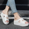 thumbnail image 5 of Lilgiuy Summer Women Thick Bottom Slope Heel Shoes Beach Sandals Roman Casual SlippersWhite4.5 Winter Dresses for 2022, 5 of 5