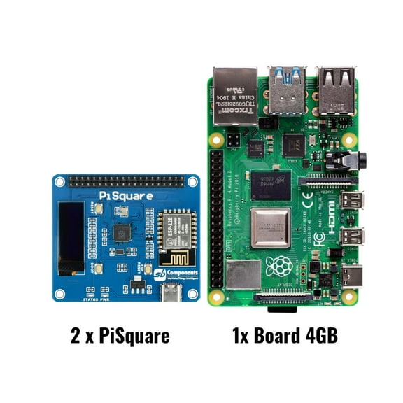 Raspberry Pi 4 (4GB)  PiSquare Combo