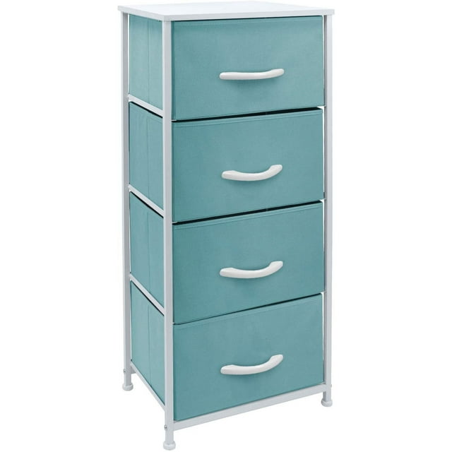 Commode Table de Nuit à 4 Tiroirs - Aqua