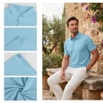 thumbnail image 6 of CCRFTGI Mens Shirts Performance Moisture Wicking Quick Dry Short Sleeve Polos for Men Casual Running Athletic Summer Shirts Business Polo Shirts Light Blue M, 6 of 9