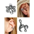 thumbnail image 4 of Silvora Sterling Silver Cuff Earrings for Women Men Vintage Octopus Shape Non-Piercing Earring Jewelry Gift, 4 of 8
