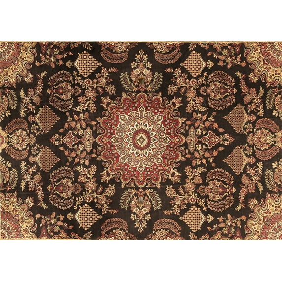 Ahgly Company Indoor Rectangle Medallion Brown Traditional Area Rugs, 3' x 5'
