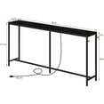 thumbnail image 2 of Long Narrow Console Table with Charging Station, Black, 2 of 5