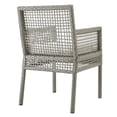 thumbnail image 4 of Pemberly Row 19.5" Wicker / Rattan Patio Dining Armchair in Gray (Set of 2), 4 of 6