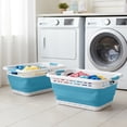thumbnail image 5 of BLACK + DECKER Collapsible Laundry Basket with Handles, Space-Saving Design, Teal, 2-Pack, 5 of 7