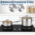 thumbnail image 4 of 11 Piece Tri Ply Stainless Steel Cookware Set, Induction Compatible Pots and Pans with Aluminum Core, Non Toxic Warp Resistant Oven Dishwasher Safe, Professional Kitchen Cooking Set, 4 of 8