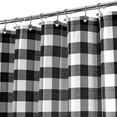 thumbnail image 4 of Barossa Design Buffalo Check Fabric Shower Curtain Farmhouse, Water-Repellent, Black & White, 72x72, 4 of 5