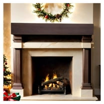 Fireplace Mantel, 70 Inches Wall Mounted Rustic Solid Wood Wooden Display Shelf, Mounted Mantles for Over Fireplace Dark Brown