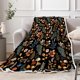 thumbnail image 3 of Manta bohemia, manta floral negra, suave y ligera con diseño floral multicolor de otoño, para sofá cama, decoración del hogar, para todas las estaciones, 3 of 8
