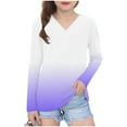 thumbnail image 2 of Piuwrlz Long Sleeve T-Shirt for Kids Girls Boys Cotton Shirts Printed V-neck V-neck T Shirt Tops Purple Size 7 Years, 2 of 8