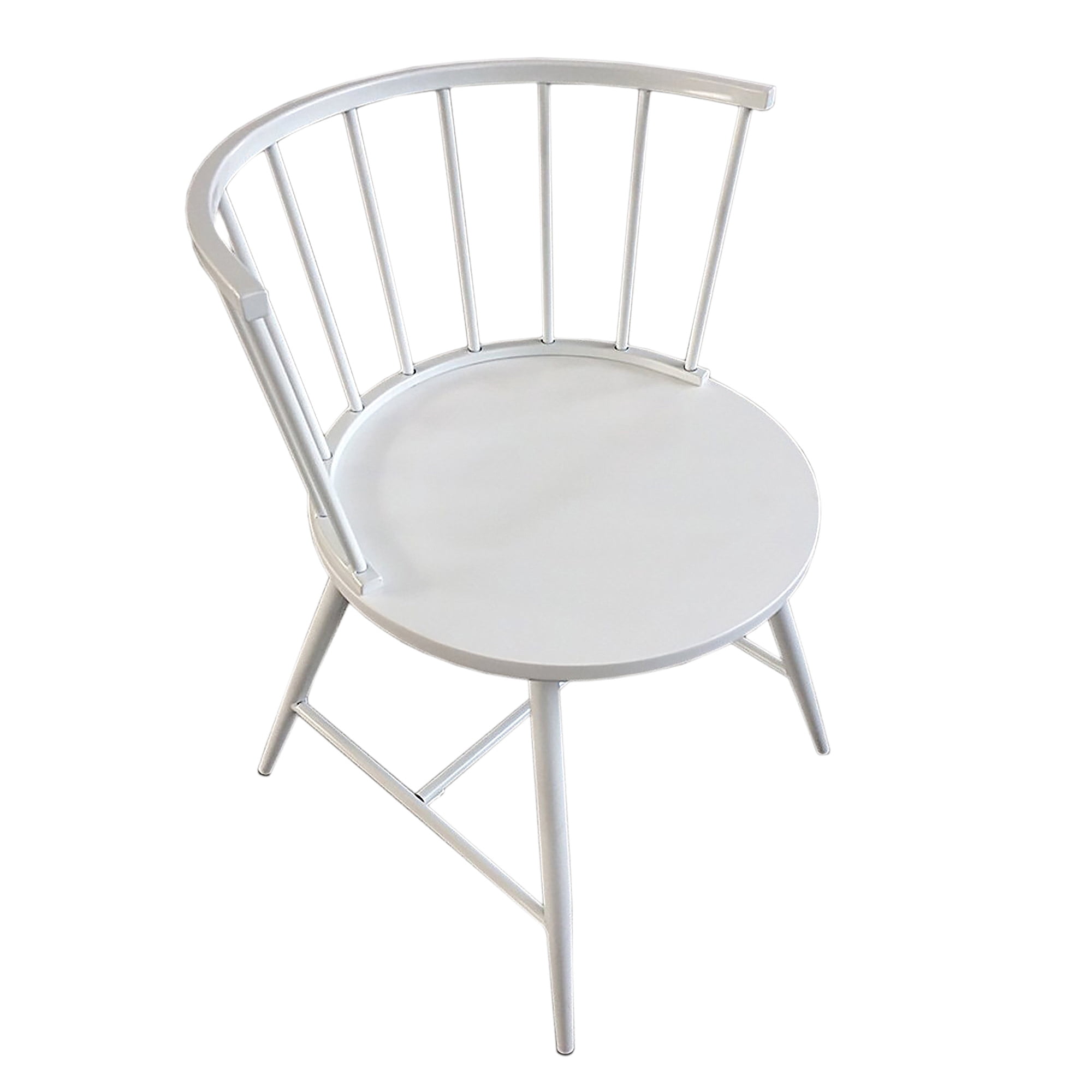 Weston Home Chelsea Low Back Metal and Wood Dining Chair, Set of 2, White