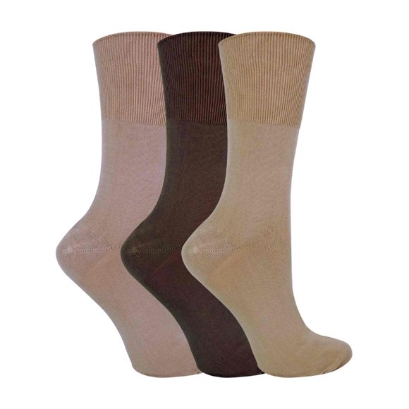 Sock Snob - 3 Pairs Ladies Anti Odour Loose Wide Top Non Elastic Bamboo Socks
