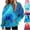 Light Blue, variant on HAJWOH Oversized Hoodies For Women Tie Dye Gradient Sweatshirts Baggy Drawstring Hooded Pullover Fall Casual Tops With Pocket