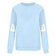 thumbnail image 4 of Ounisa Halloween Thanksgiving Sweatshirts Tops for Women Trendy Spooky Ghost T-shirt Oversized Crewneck Long Sleeve Fleece Pullover Sweaters, 4 of 4
