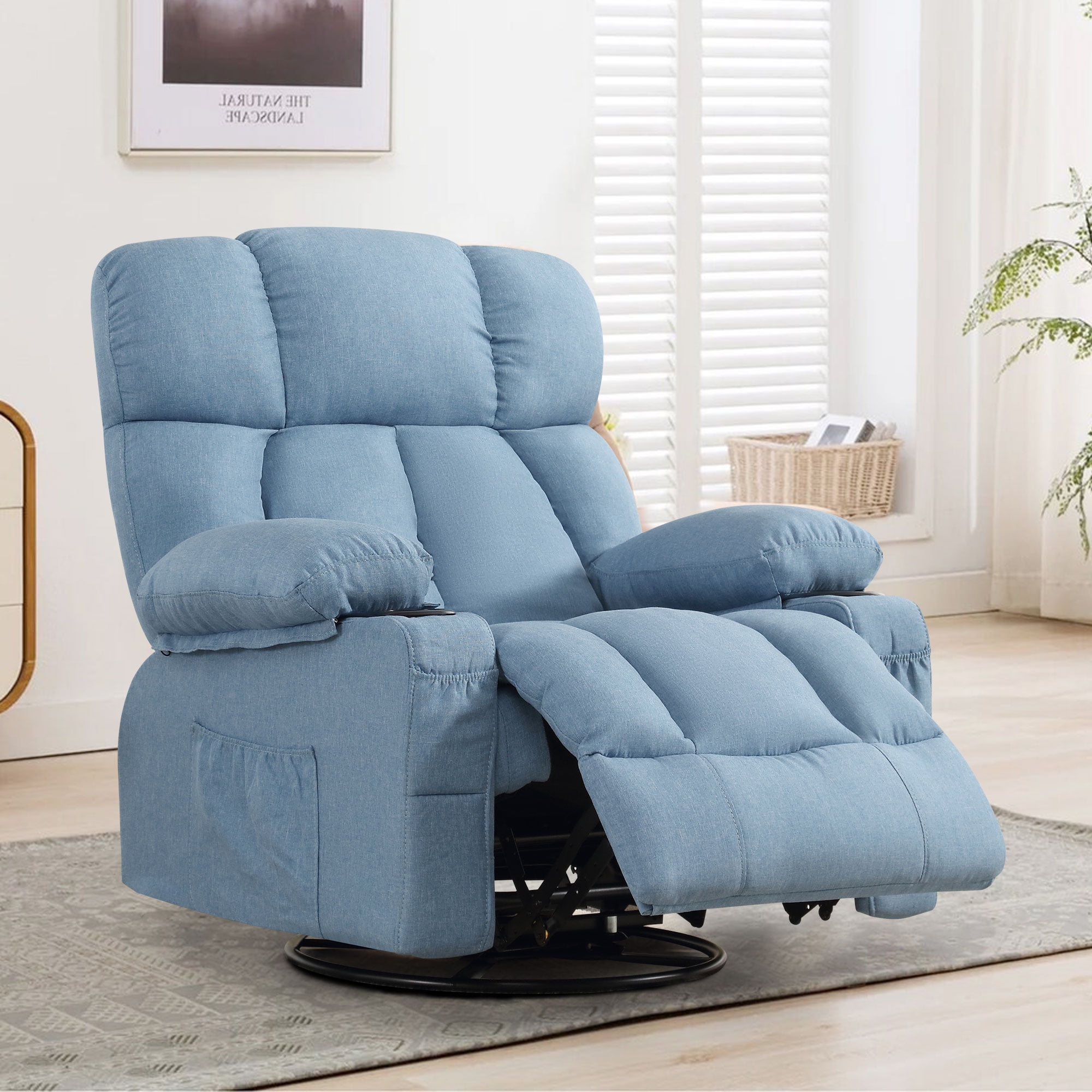 JONPONY Massage Rocker Recliner Chair with Vibration Massage and Heat Ergonomic Lounge Chair for Liv(图5)