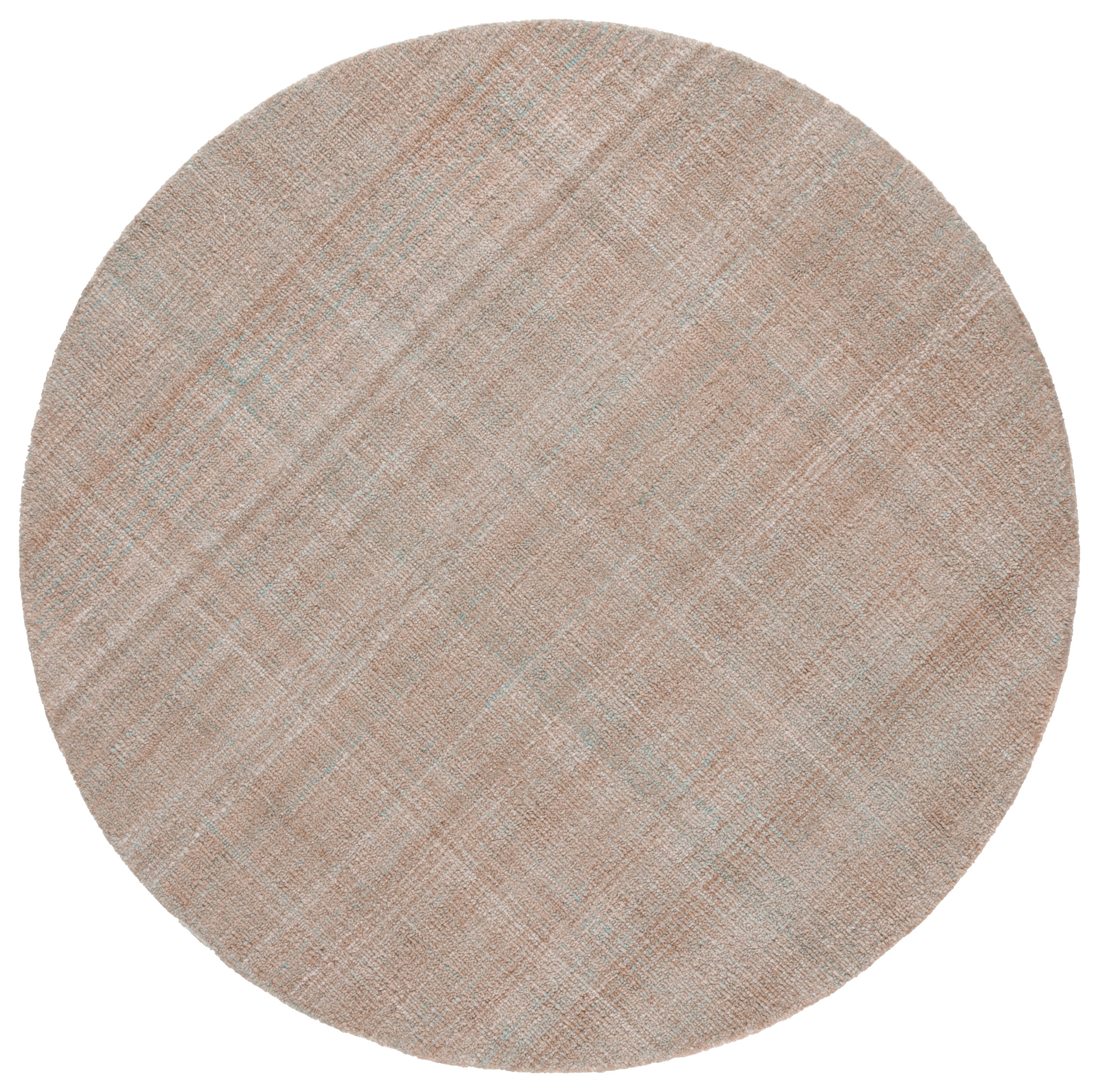 SAFAVIEH Abstract Yorick Striped Polyester Area Rug, Aqua/Brown, 6' x 6' Round
