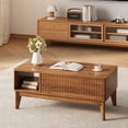 thumbnail image 6 of Gelloan Lift Top Coffee Tables for Living Room, Fluted Rectangle Wooden Coffee Table with Storage Shelf and Hidden Compartment,Walnut, 6 of 6